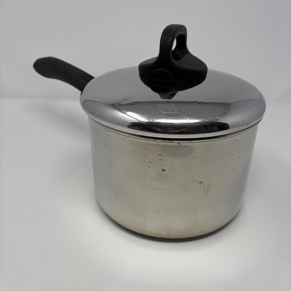 Revere Ware 97f 3QT Stainless Steel Saucepan with Lid Clinton, IL USA
